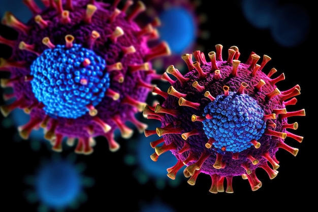 Sono prevedibili varianti del virus coronavirus SARSCoV2 che causa COVID19 coloratoGenerato con l'intelligenza artificiale
