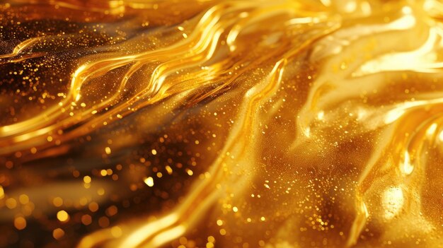 Sontuose onde di oro liquido creano un'esperienza visiva lussuosa e affascinante