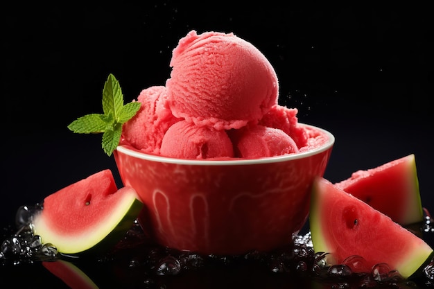 Sorbetto rinfrescante all'anguria in una calda giornata estiva