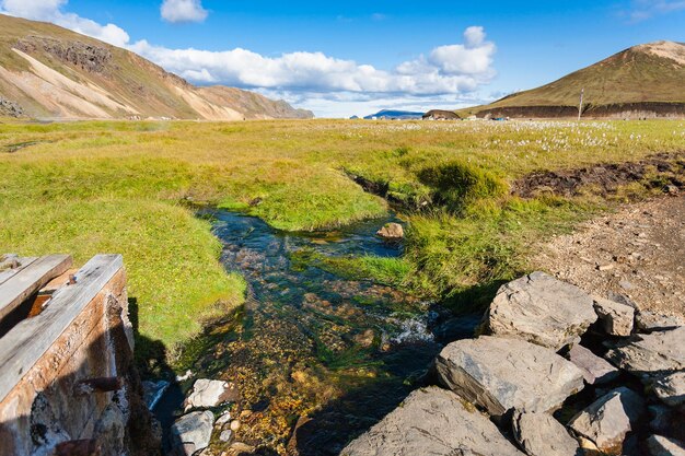 Sorgente d'acqua a Landmannalaugar in Islanda