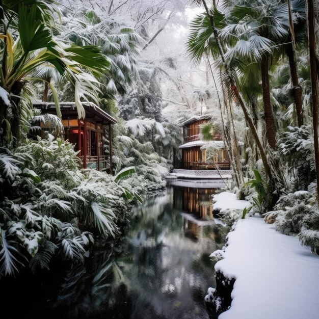 Sorprendenti nevicate trasformano una vacanza tropicale in un paese delle meraviglie invernale