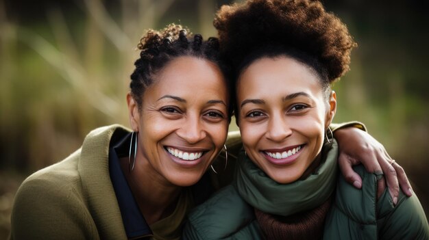 Sorridere di amicizia di due donne di colore