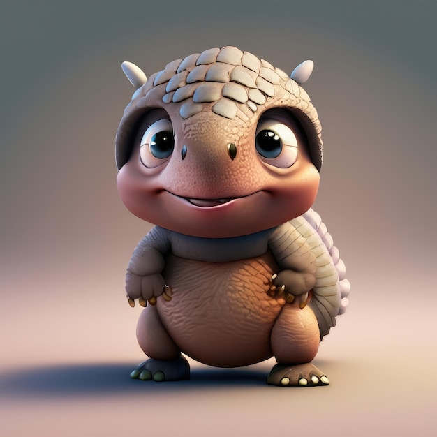 Sorriso carino Armadillo personaggio 3d