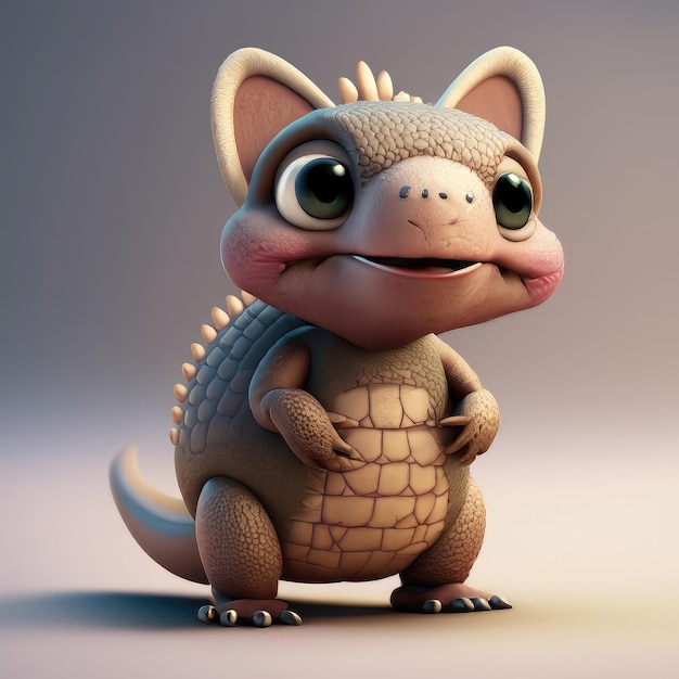 Sorriso carino Armadillo personaggio 3d