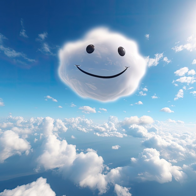 sorriso ed emoji del cuore nel cielo