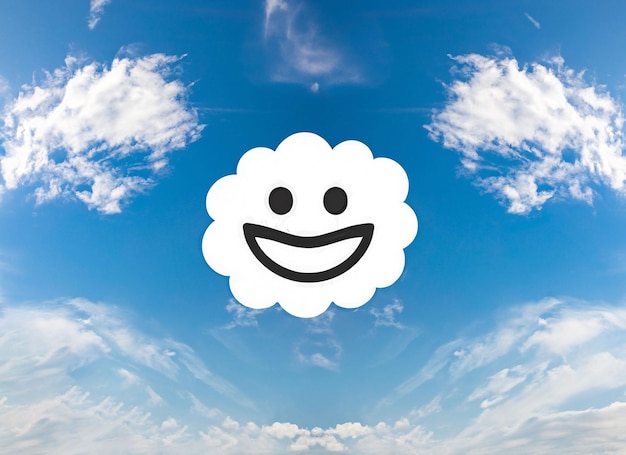 Sorriso Nube Sullo Sfondo Del Cielo Blu Giornata Mondiale Del Sorriso