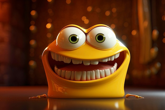 sorriso personaggio 3d rendering stile pixar 3d