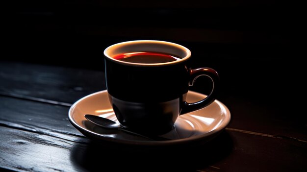 Sorseggia con stile godendoti una deliziosa tazza di caffè IA generativa splendidamente realizzata