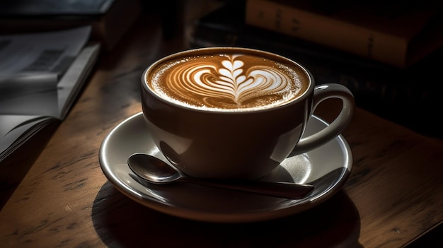 Sorseggiando una calda tazza di macchiato al caramello