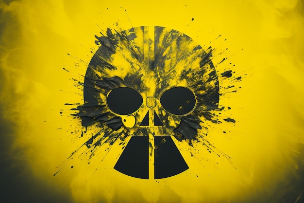 Sostanza radioattiva esplosione nucleare segno atomico maschera antigas pericolo radiazioni