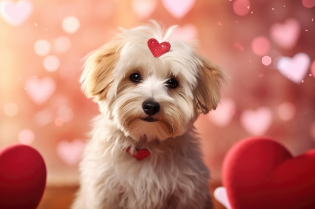 Sottofondo del dolce giorno di San Valentino per cani