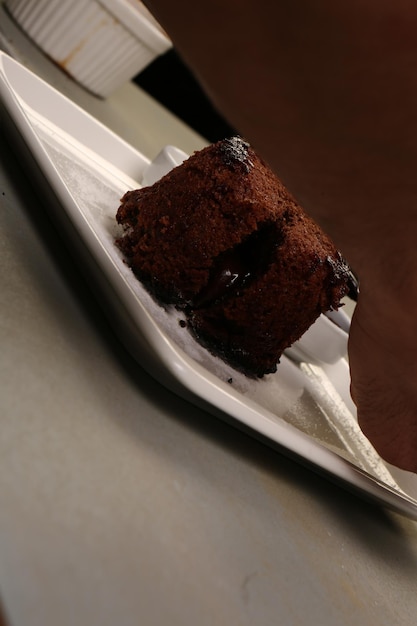 Soufflé al cioccolato con gelato