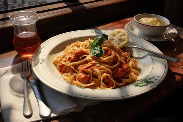 Spaghetti al sugo di pomodoro pomodori AI generativa