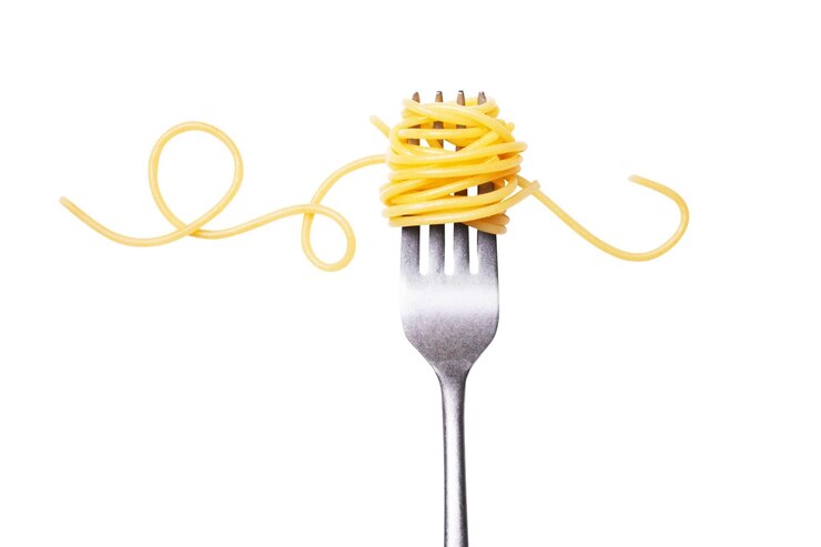 Spaghetti arrotolati su forchetta