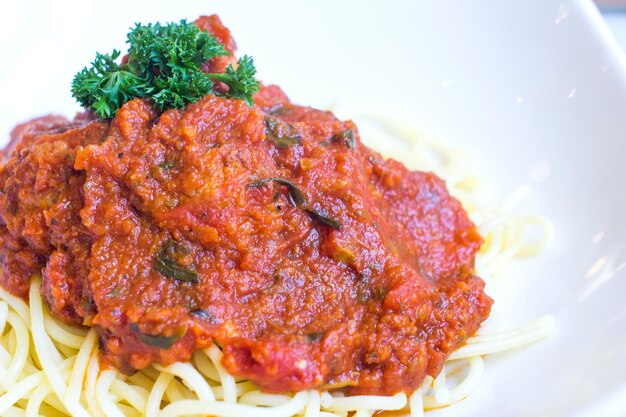 Spaghetti con polpette di carne