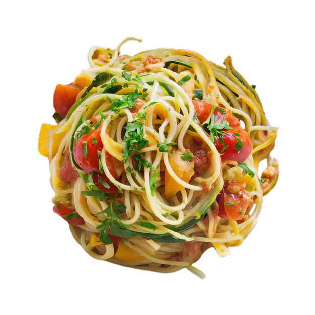 spaghetti con salsa di pomodoro e spruzzato di formaggio