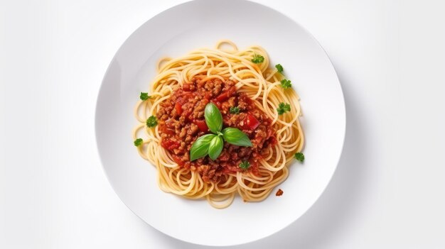 spaghetti con salsa e basilico