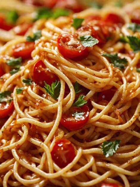 Spaghetti italiani con salsa di pomodoro