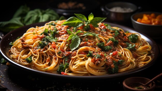 spaghetti vegani HD 8K carta da parati Immagine fotografica