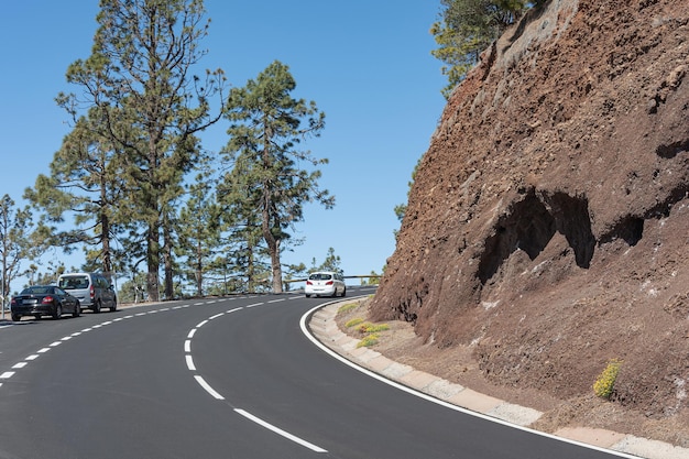 Spagna Tenerife 05102018 Paesaggio montano Autostrada in montagna