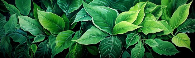 Spathiphyllum cannibalismo foglie verdi acquerello pittura arte