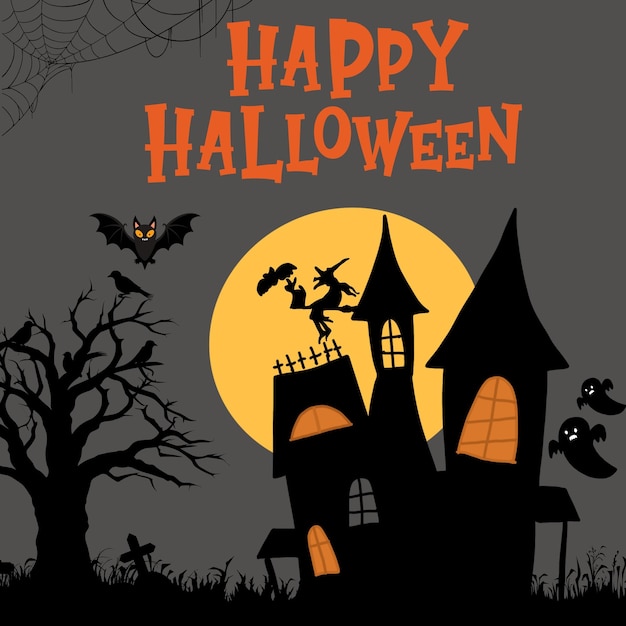 Spaventoso e divertente Happy Halloween Post