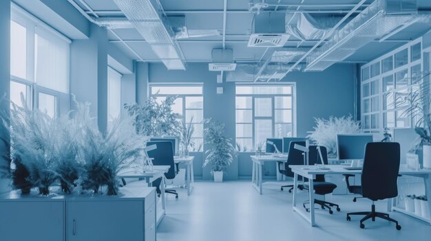 Spazi per uffici moderni e minimalisti