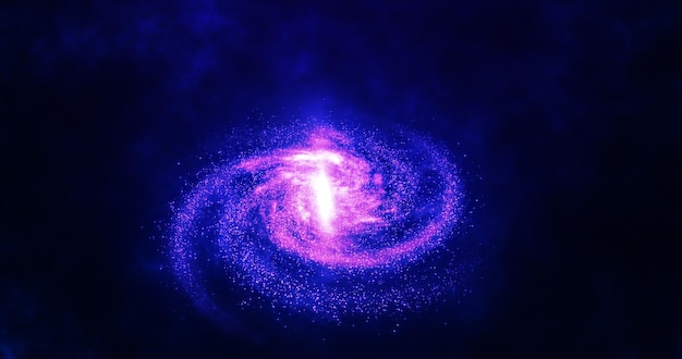 Spazio astratto galassia blu con stelle e costellazioni futuristiche con effetto bagliore