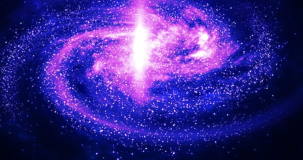 Spazio astratto galassia blu con stelle e costellazioni futuristiche con effetto bagliore
