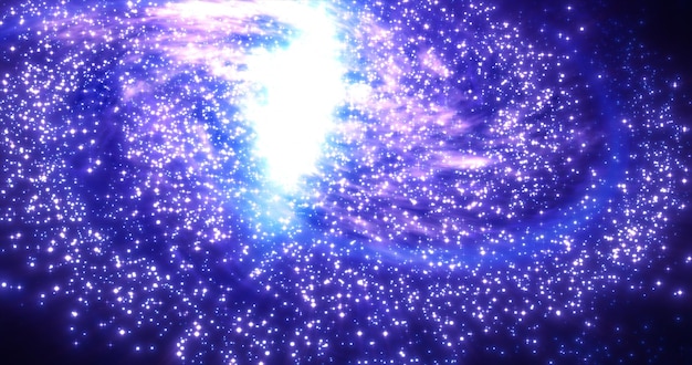 Spazio astratto galassia blu con stelle e costellazioni futuristiche con sfondo astratto effetto bagliore
