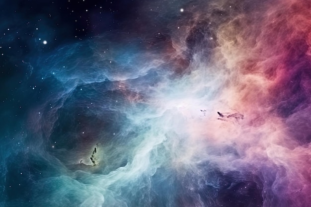 Spazio cosmico e stelle carta da parati di fantascienza Bellezza dello spazio profondo Galassia spaziale colorata e nebulosa nuvola AI Generato
