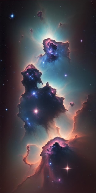 Spazio cosmico e stelle nebulose e galassie foto di sfondo astratta generata dal computer