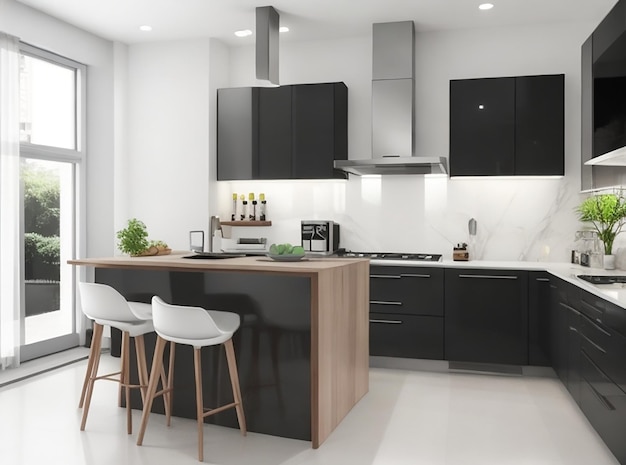 spazio cucina con interno di design cucina moderno