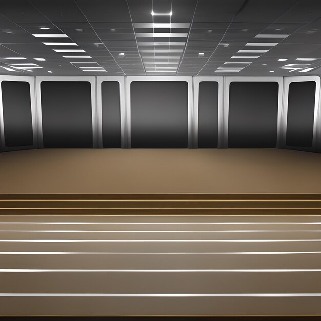 spazio della sala espositiva sul podio vuoto