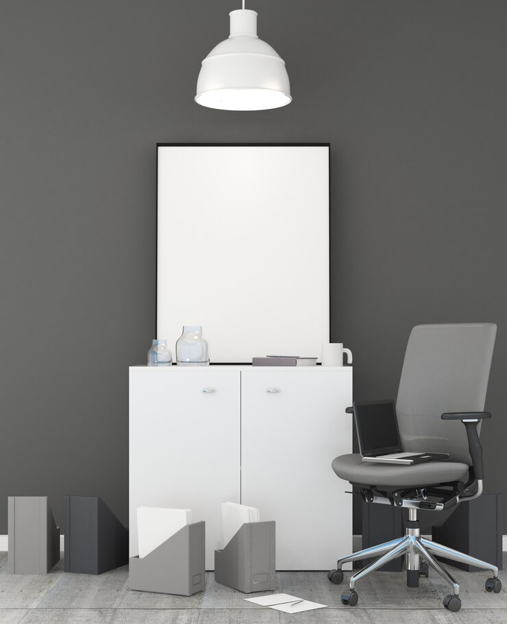 Foto spazio di lavoro nel fondo interno dell&#39;ufficio