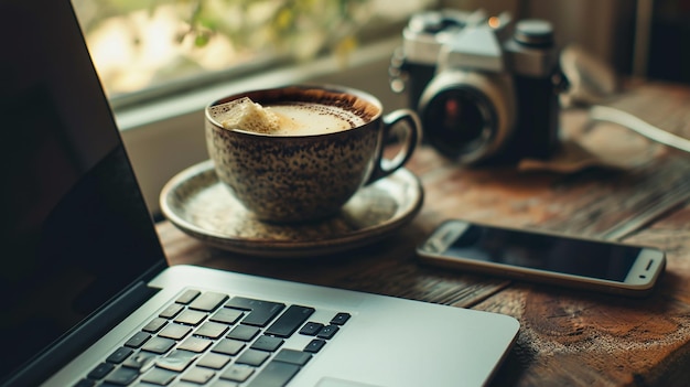 Spazio di lavoro per gli amanti del caffè