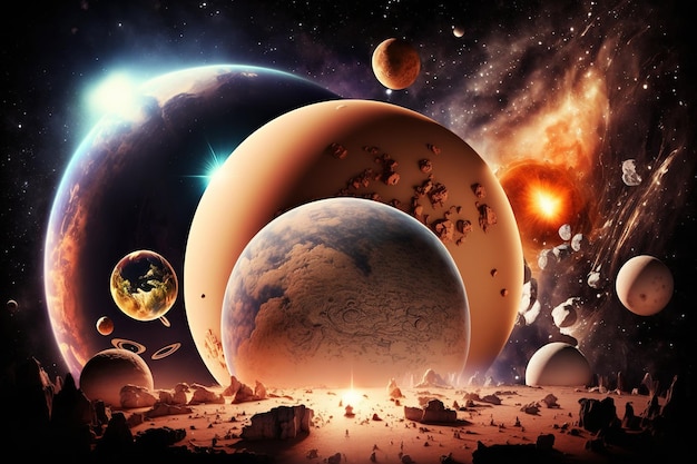 Spazio esterno pianeta Terra Marte meteorite cometa asteroide astrologia sistema solare universo Elementi di questa immagine forniti dalla NASA