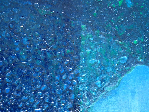 Spazio scuro blu della pittura a olio e fondo astratto di struttura.