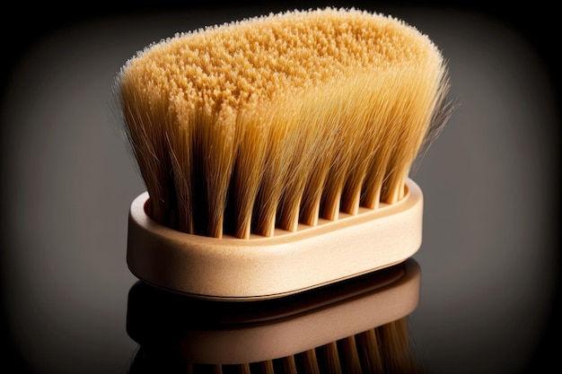 Spazzola da barba in setole naturali beige per una pulizia accurata dei peli del viso