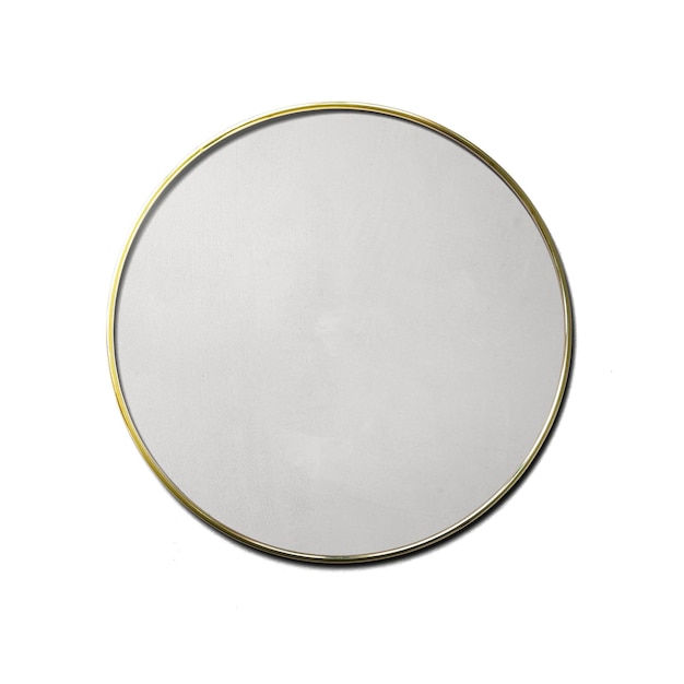 Specchio circolare a cornice dorata trasparente png