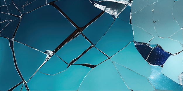 Specchio di vetro rotto o vetro in piccoli pezzi