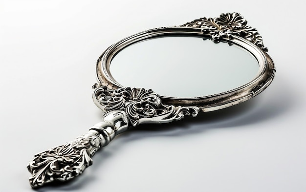Specchio portatile d'argento antico