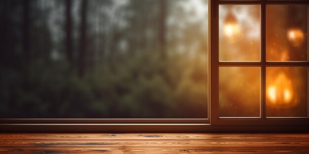 Specchio sfocato finestra casa copia spazio AI generato