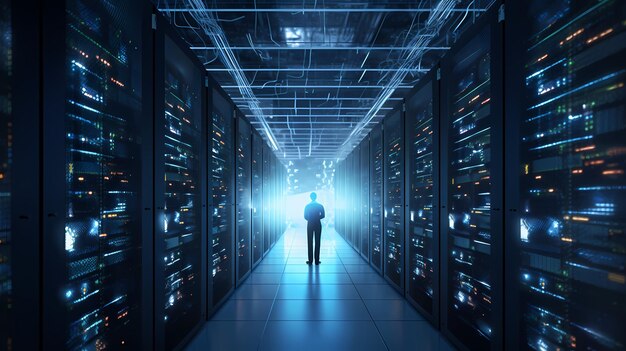 Specialista IT che lavora in Data Center Generative AI