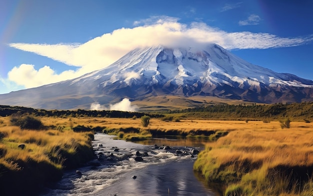 Spedizione sulle alture ecuadoriane al maestoso Chimborazo IA generativa