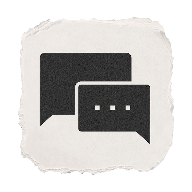 Speech bubble png icon sticker carta strappata design sfondo trasparente