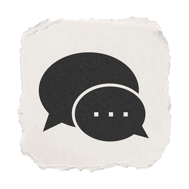 Speech bubble png icon sticker carta strappata design sfondo trasparente
