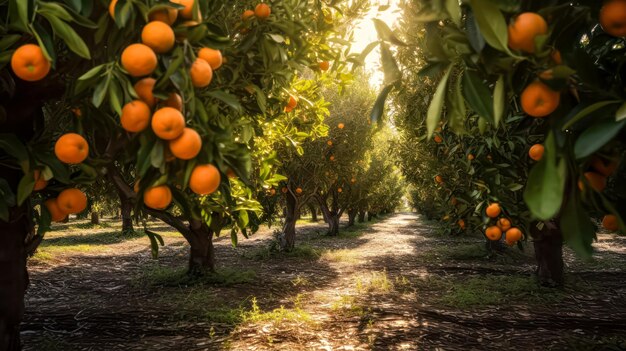 Sperimenta la vibrazione della natura con le arance appese a un ramo