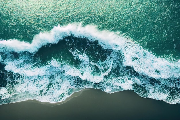 Spettacolare foto drone della spiaggia per il concetto di calma e freschezza