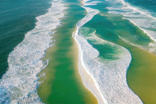 Spettacolare foto drone della spiaggia per il concetto di calma e freschezza